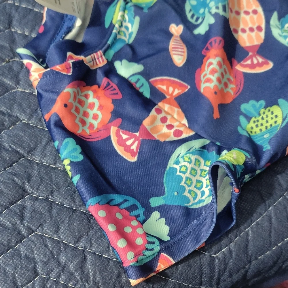 Gymboree Navy Fish Pattern Rashguard - Picture 3 of 3